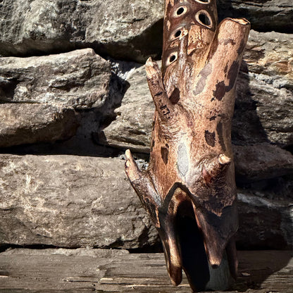 F#-Minor Pentatonic Acacia Root Ocarina 432 Hz 12"