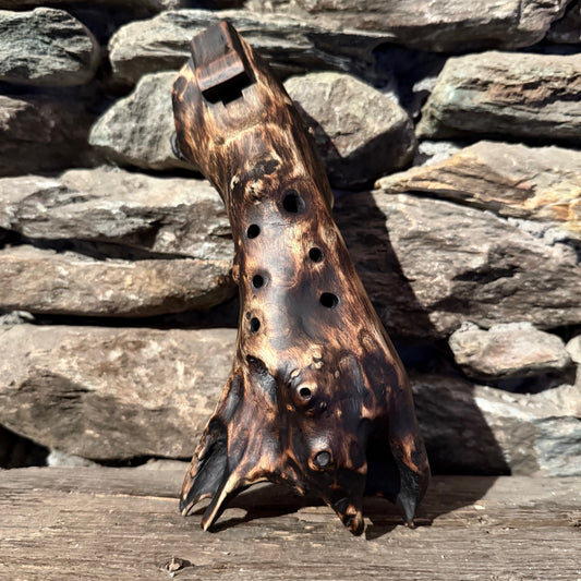 D-Aeolian Acacia Root Ocarina 432 Hz 11"
