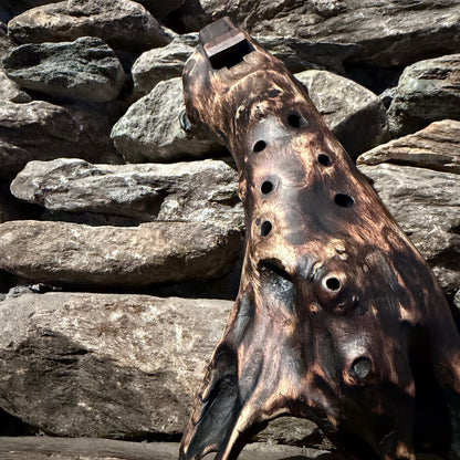 D-Aeolian Acacia Root Ocarina 432 Hz 11"