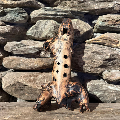 F#-Minor Pentatonic Teak Root Ocarina 432 Hz 10"