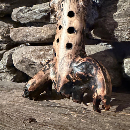 F#-Minor Pentatonic Teak Root Ocarina 432 Hz 10"