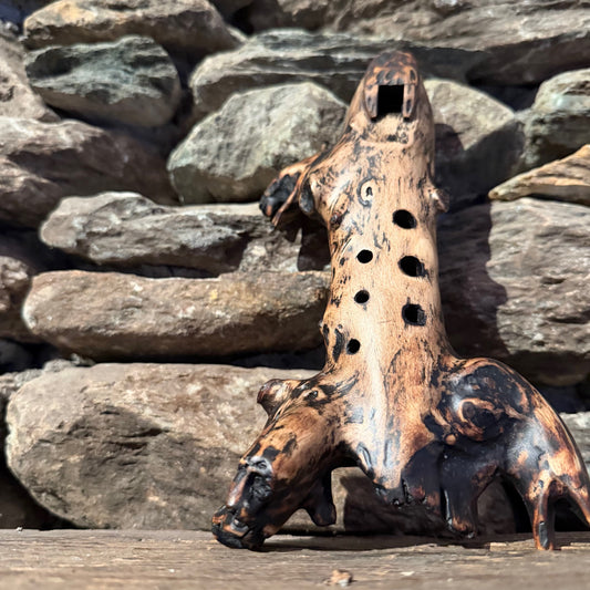 F#-Minor Pentatonic Teak Root Ocarina 432 Hz 10"