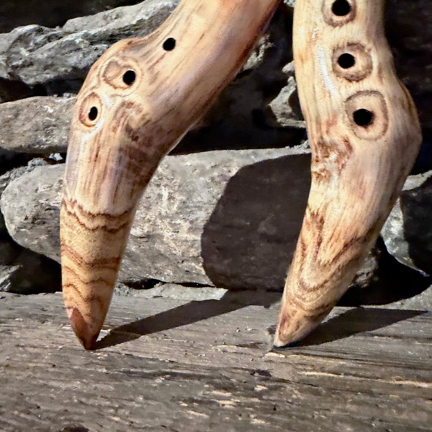 AE Mayan Double Harmony Forest Flute 432Hz Teak 10.5"