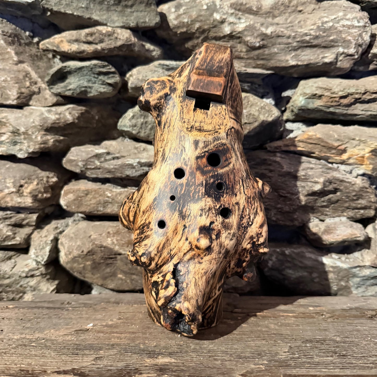 Bb-Aeolian Teak Root Ocarina 432Hz 11"