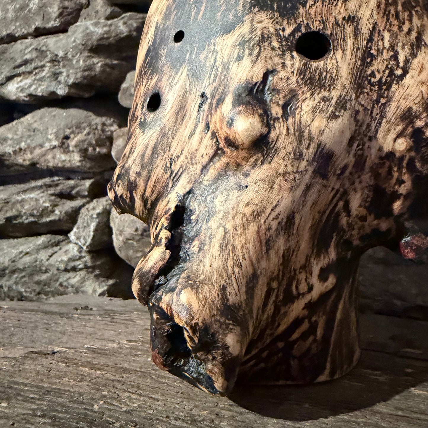 Bb-Aeolian Teak Root Ocarina 432Hz 11"