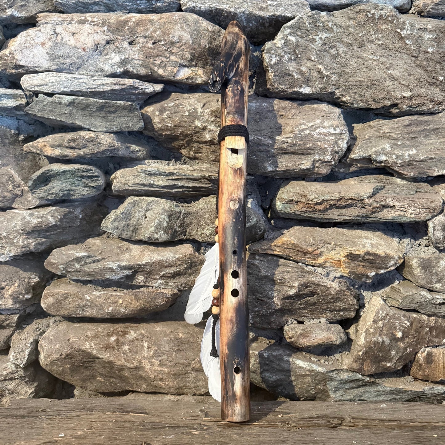 B-Akebono Japanese Minor Scale Teak Wood 18.5" Forest Flute 432Hz