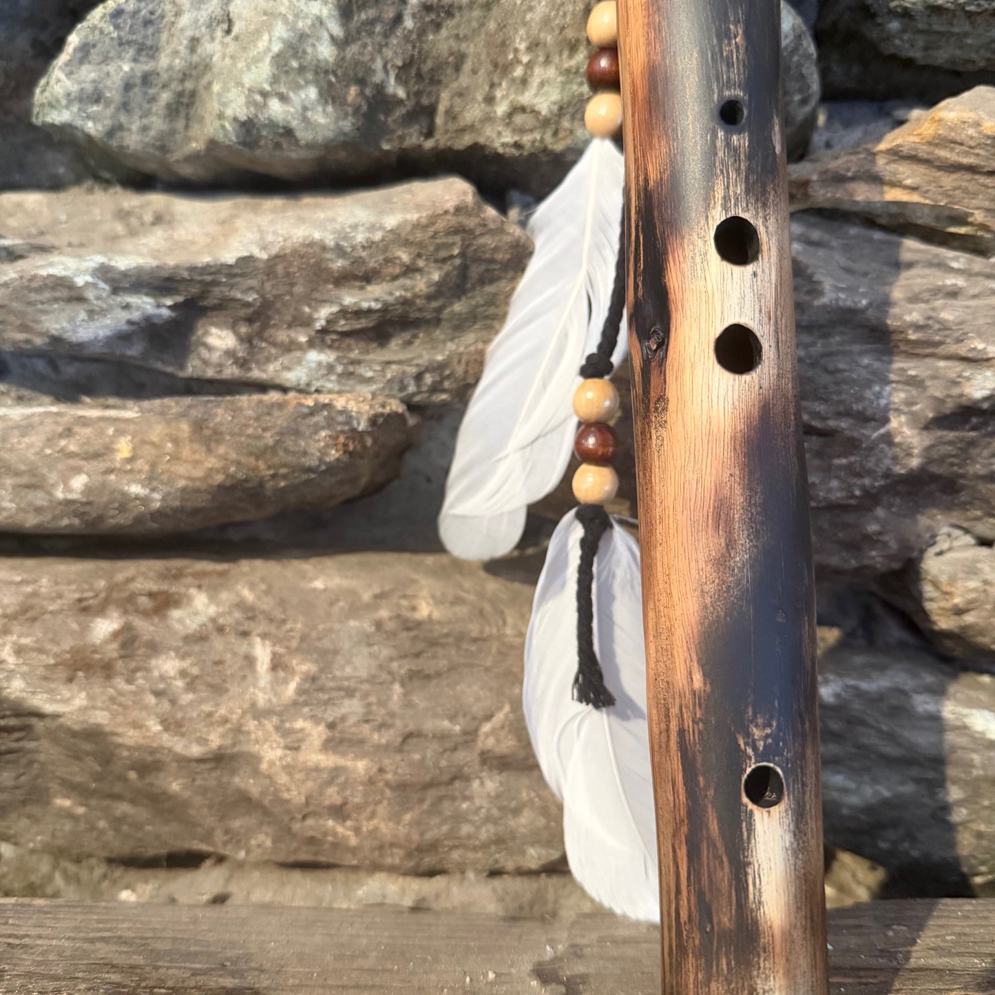 B-Akebono Japanese Minor Scale Teak Wood 18.5" Forest Flute 432Hz