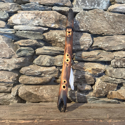 A-Akebono Japanese Minor Scale Teak Wood 20" Forest Flute 432Hz