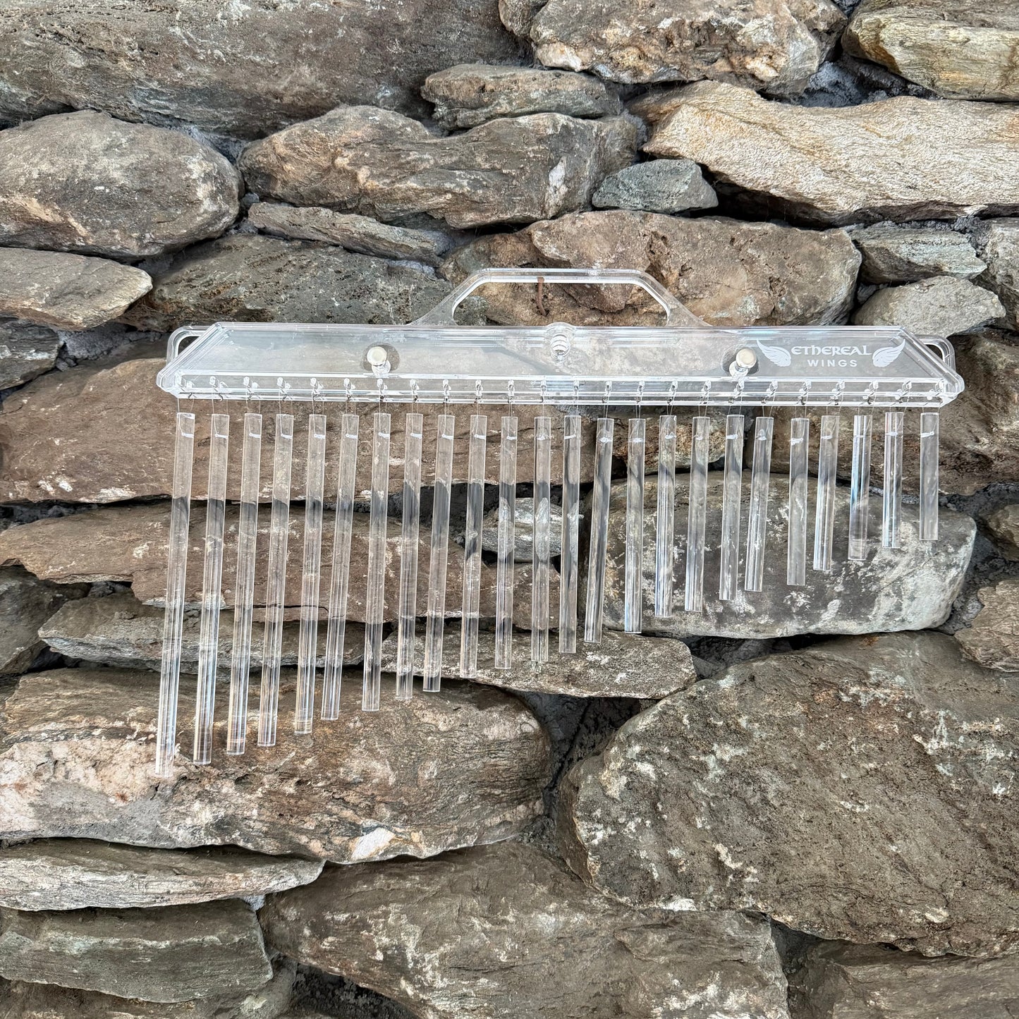 Ethereal Wings 24 Rod Crystal Chimes with Handle
