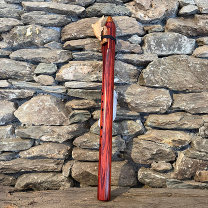 D-Aeolian Borneo Redwood Flute with Dolphin Totem 432Hz 25.5"