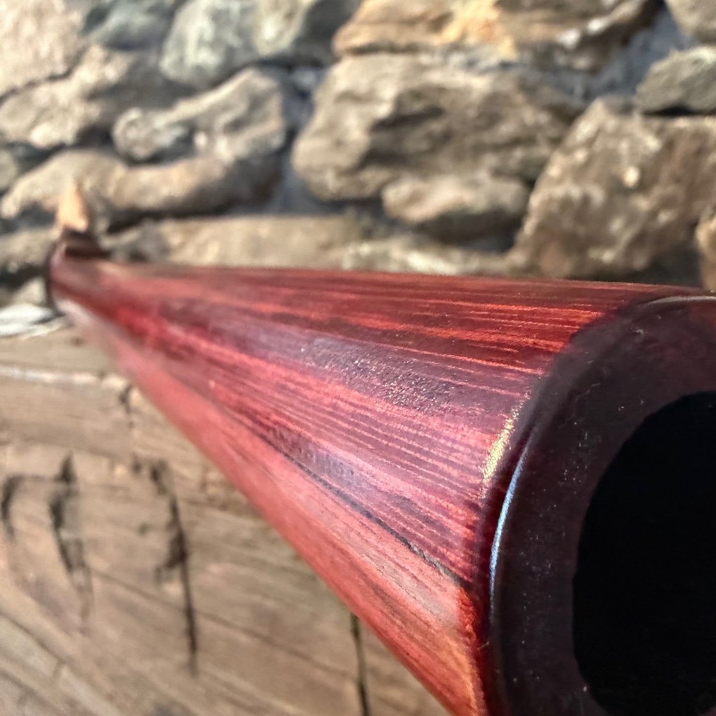 D-Aeolian Borneo Redwood Flute with Dolphin Totem 432Hz 25.5"