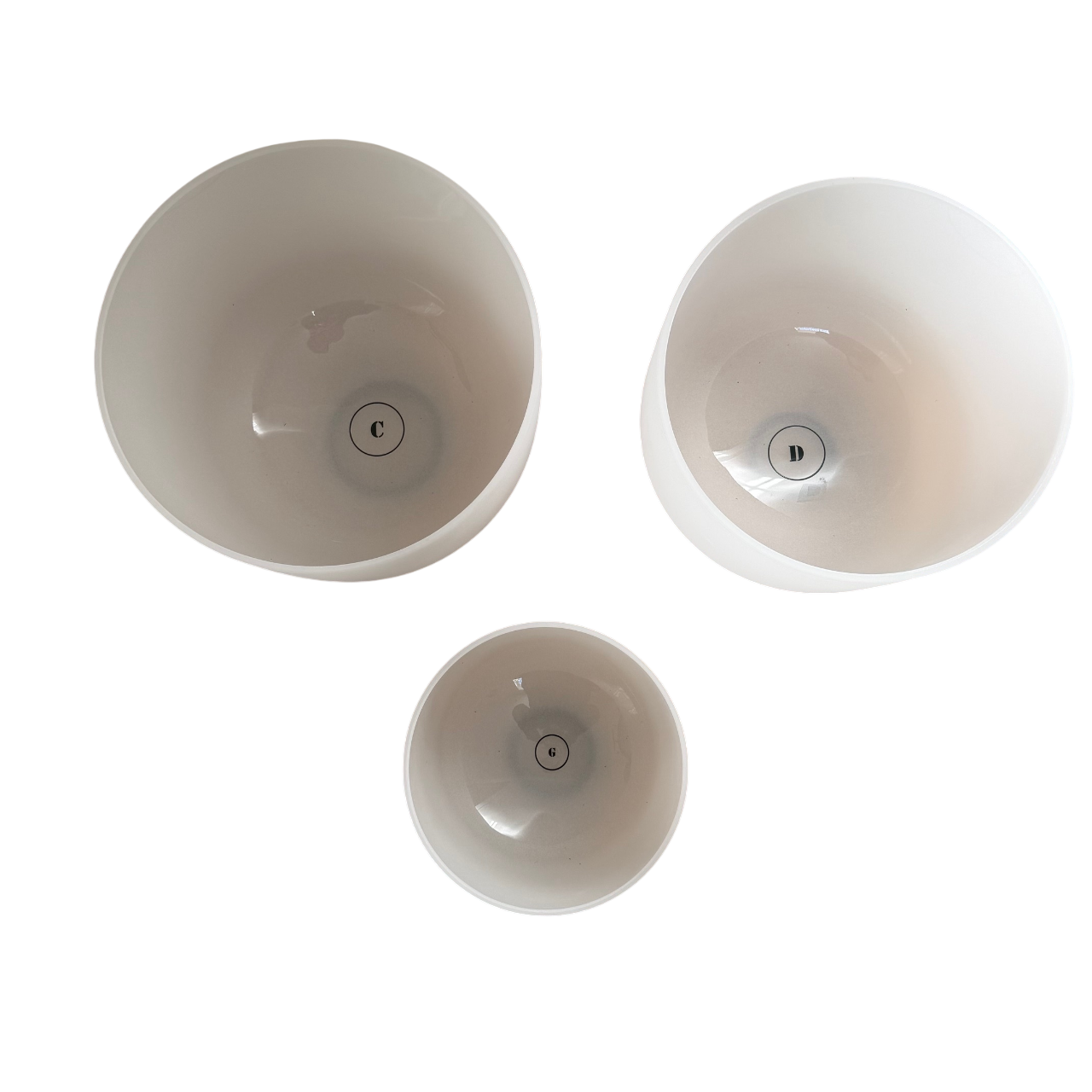 C-D-G Frosted Singing Bowl Triad Set with Bag