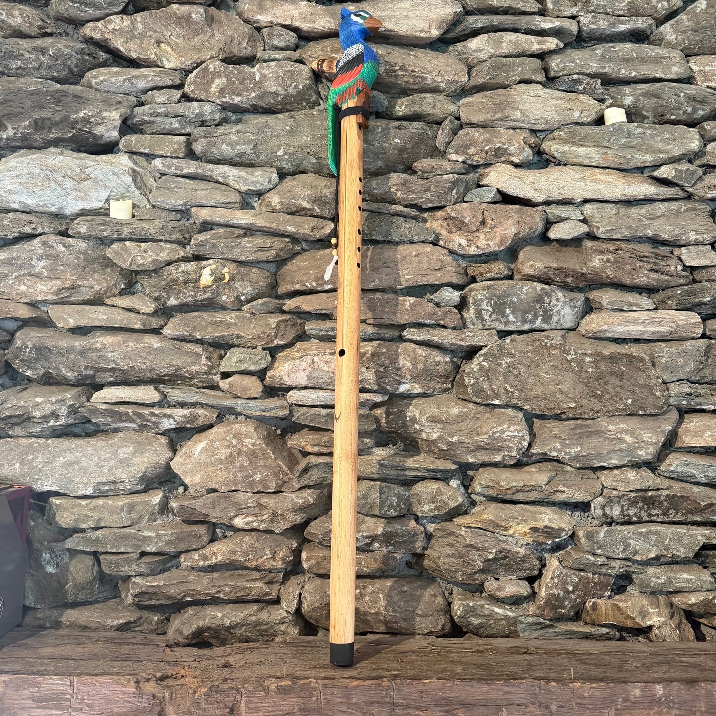 Peacock Walking Stick Flute G-Minor 432Hz 42"