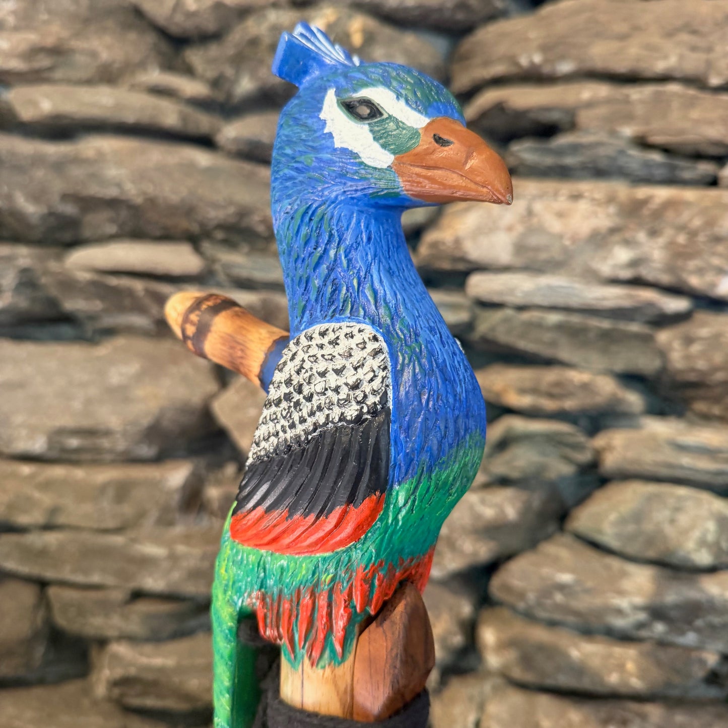 Peacock Walking Stick Flute G-Minor 432Hz 42"
