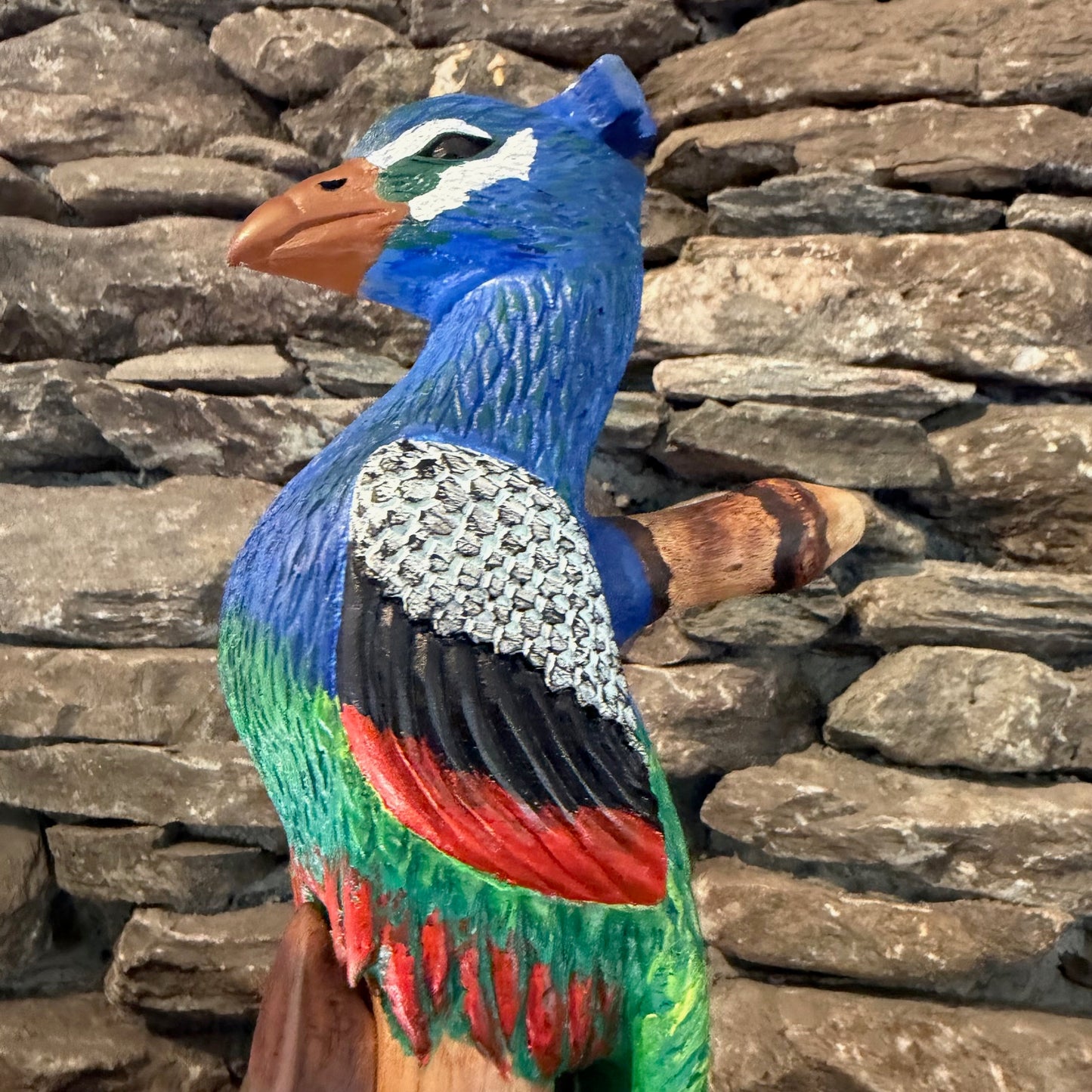 Peacock Walking Stick Flute G-Minor 432Hz 42"