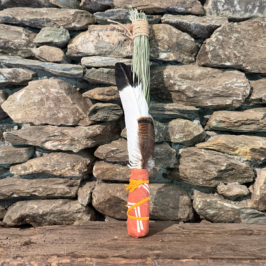 Beargrass Chakapa 19" Orange & White Canvas with Mustard Cord