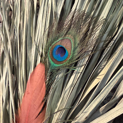 Fan Palm Chakapa 21" Blue & White Canvas with Teal Cord