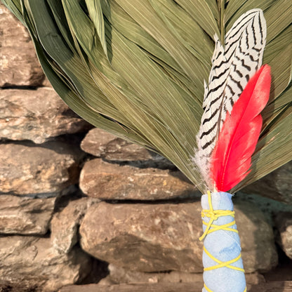 Commodire Palm Chakapa 25" Sky Blue Fabric with Yellow Cord