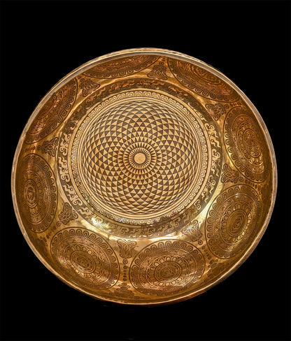 New Etched Jambati Cosmos Jambati Singing Bowl F#2 93Hz 11" N16190