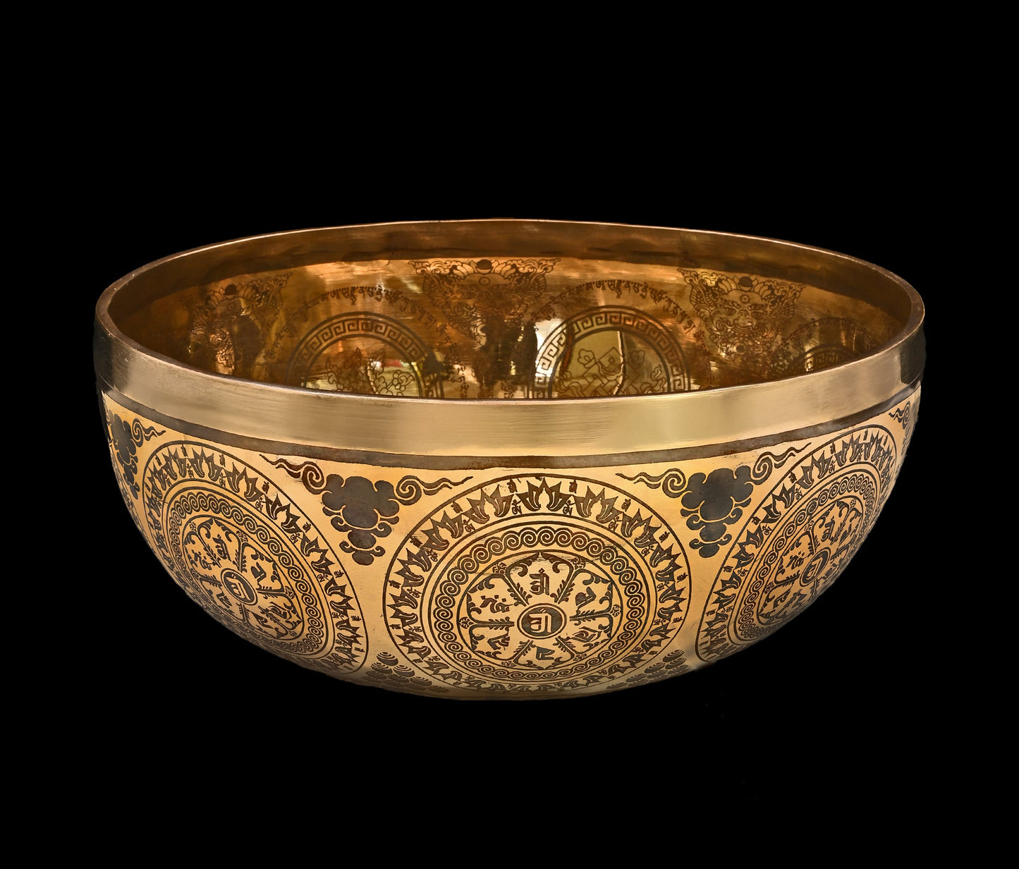 New Etched Jambati White Tara Singing Bowl A2 107Hz 11" N16212