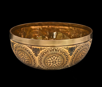 New Etched Jambati White Tara Singing Bowl A2 107Hz 11" N16212