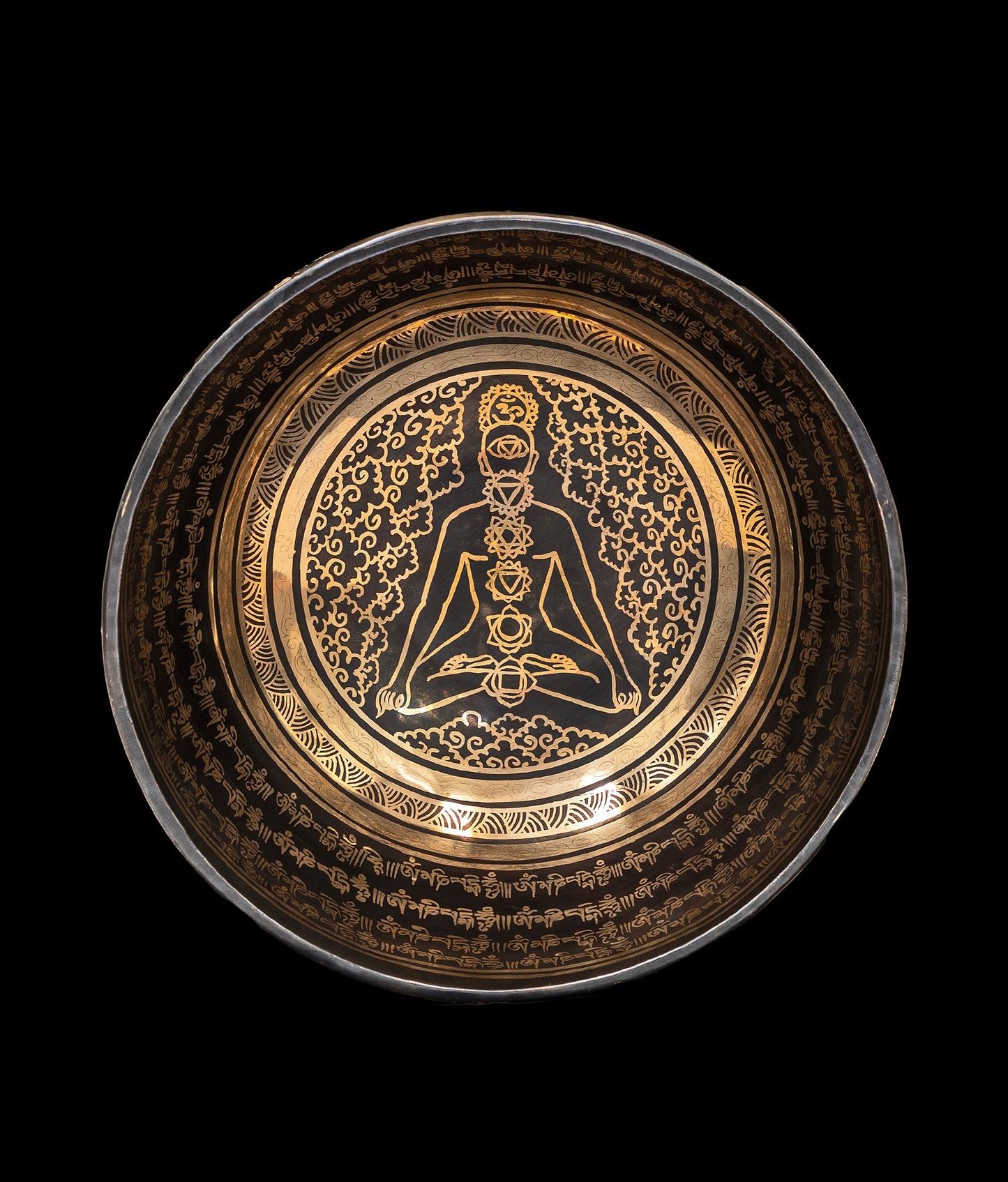 New Jambati Black Painted Chakra Singing Bowl A#2 116Hz (Near Concert Pitch) 10.75" N16238