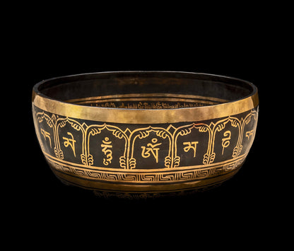 New Jambati Black Painted Chakra Singing Bowl A#2 116Hz (Near Concert Pitch) 10.75" N16238