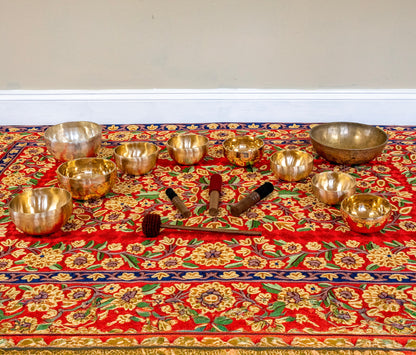 Hybrid Diatonic Singing Bowl Set - C4 Scale with 3rd Octave Bass Bowls - NS15870