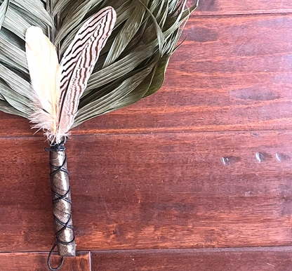 Commodore Palm Chakapa 23" Gold Fabric with Black Cord