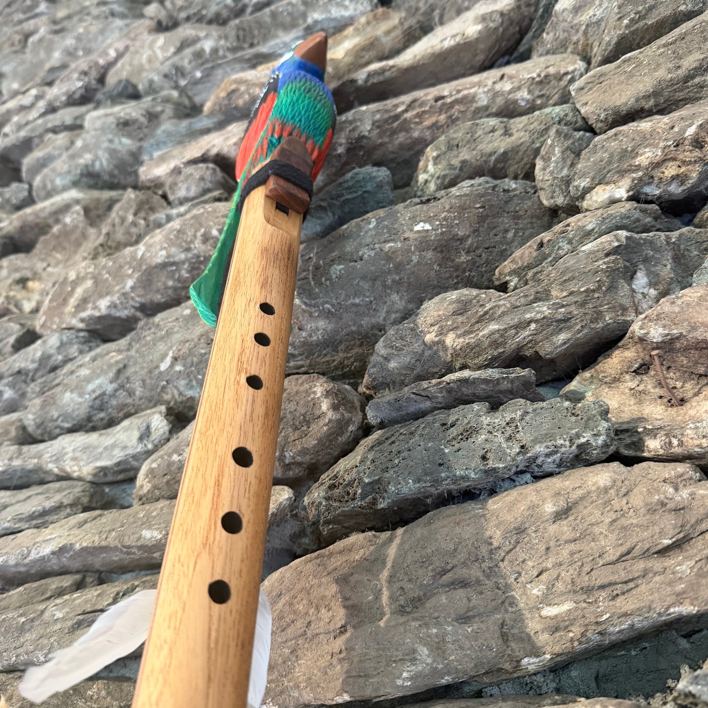 Peacock Walking Stick Flute G-Minor 432Hz 42"