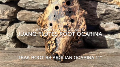 Bb-Aeolian Teak Root Ocarina 432Hz 11"