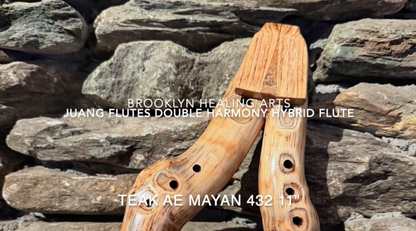 AE Mayan Double Harmony Forest Flute 432Hz Teak 10.5"