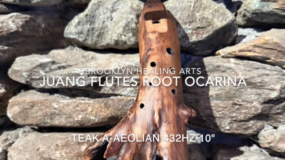 A-Aeolian 432 Hz Teak Root Ocarina 10"
