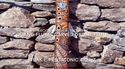 E-Minor Pentatonic Carved Dragon Flute 24" 432Hz