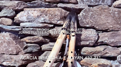A-E Mayan Double Harmony Forest Flute 432 Hz Acacia Branches