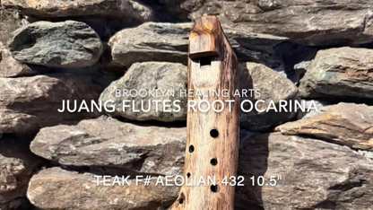 F#-Aeolian Teak Root Ocarina 432 Hz 10.5"