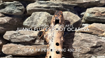 F#-Minor Pentatonic Teak Root Ocarina 432 Hz 10"