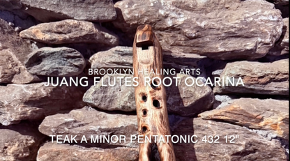 A-Minor Pentatonic Teak Wood Root Ocarina 12"