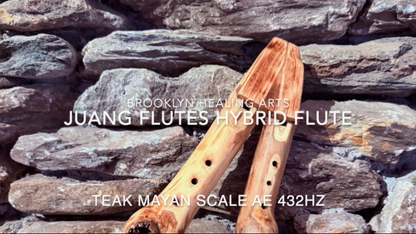 A-E Mayan Scale Double Harmony Hybrid Flute 432 Hz Acacia Wood