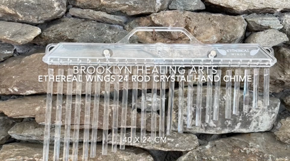 Ethereal Wings 24 Rod Crystal Chimes with Handle