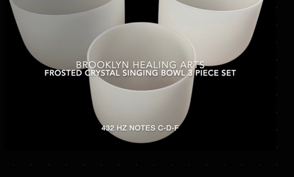 C-D-F Frosted Singing Bowl Triad Set with Bag