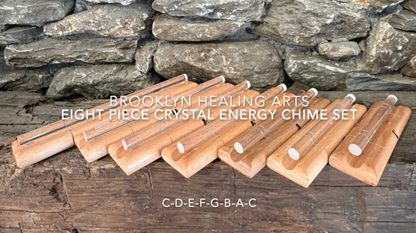Set of (8) Quartz Crystal Meditation Chimes