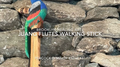 Peacock Walking Stick Flute G-Minor 432Hz 42"