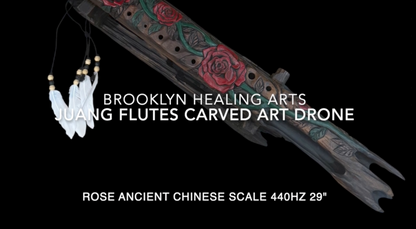 Rose Carved Drone Flute C#-G 440hz Ancient Chinese Scale