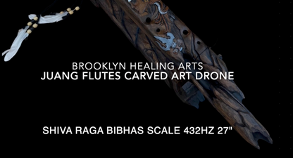 Shiva Carved Drone Flute F-Ab 432Hz Raga Bibhas Scale
