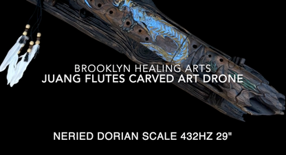 Nereid Carved Drone Flute B-E 432Hz Dorian Scale