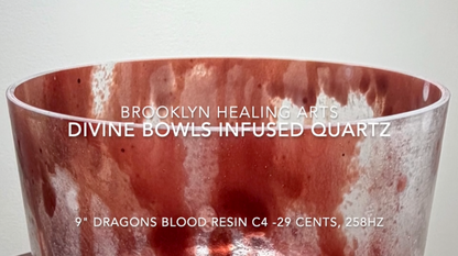 9" Dragons Blood Infused Quartz - 4C-27 Cents 257 Hz #801