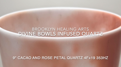 9" Cacao and Rose Petal Infused Quartz - 4F+19 Cents 353 Hz First Edition #2793