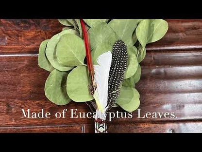 Eucalyptus Chakapa 20" Iridiscent Black Leather with Multi-colored Trim and White Cord