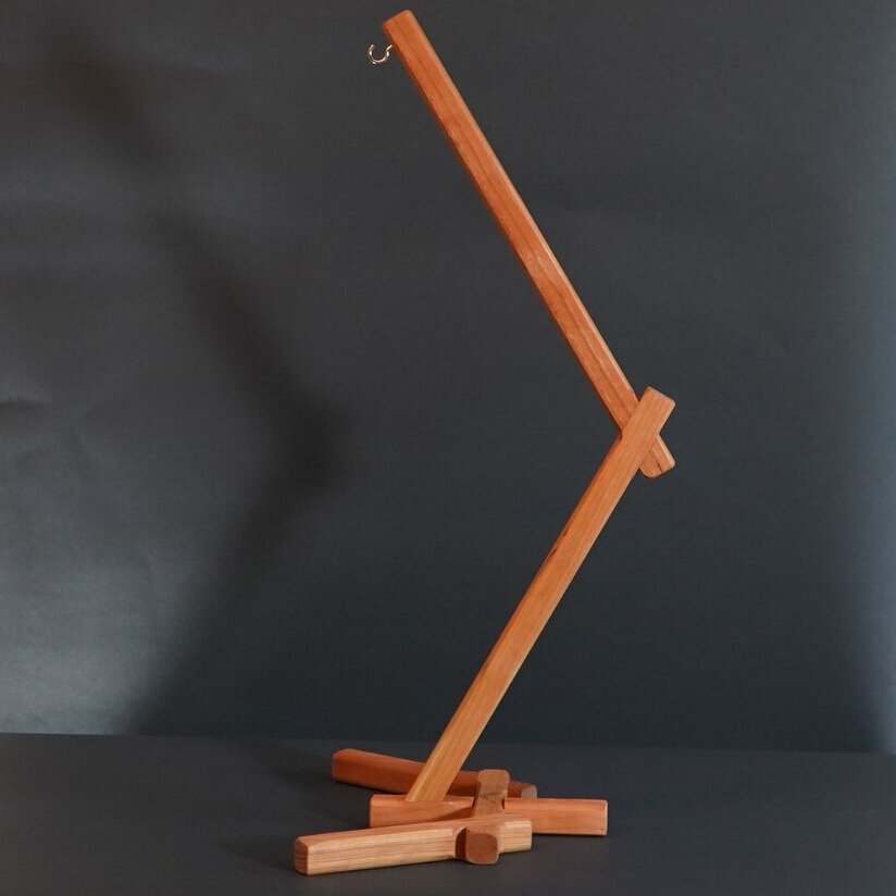 Single Chime Stand in Natural Cherry Wood